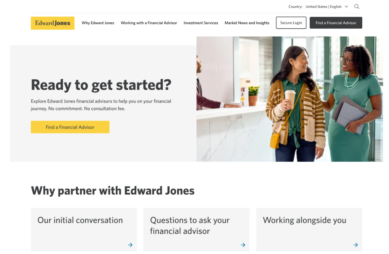 The Home page from edwardjones.com.