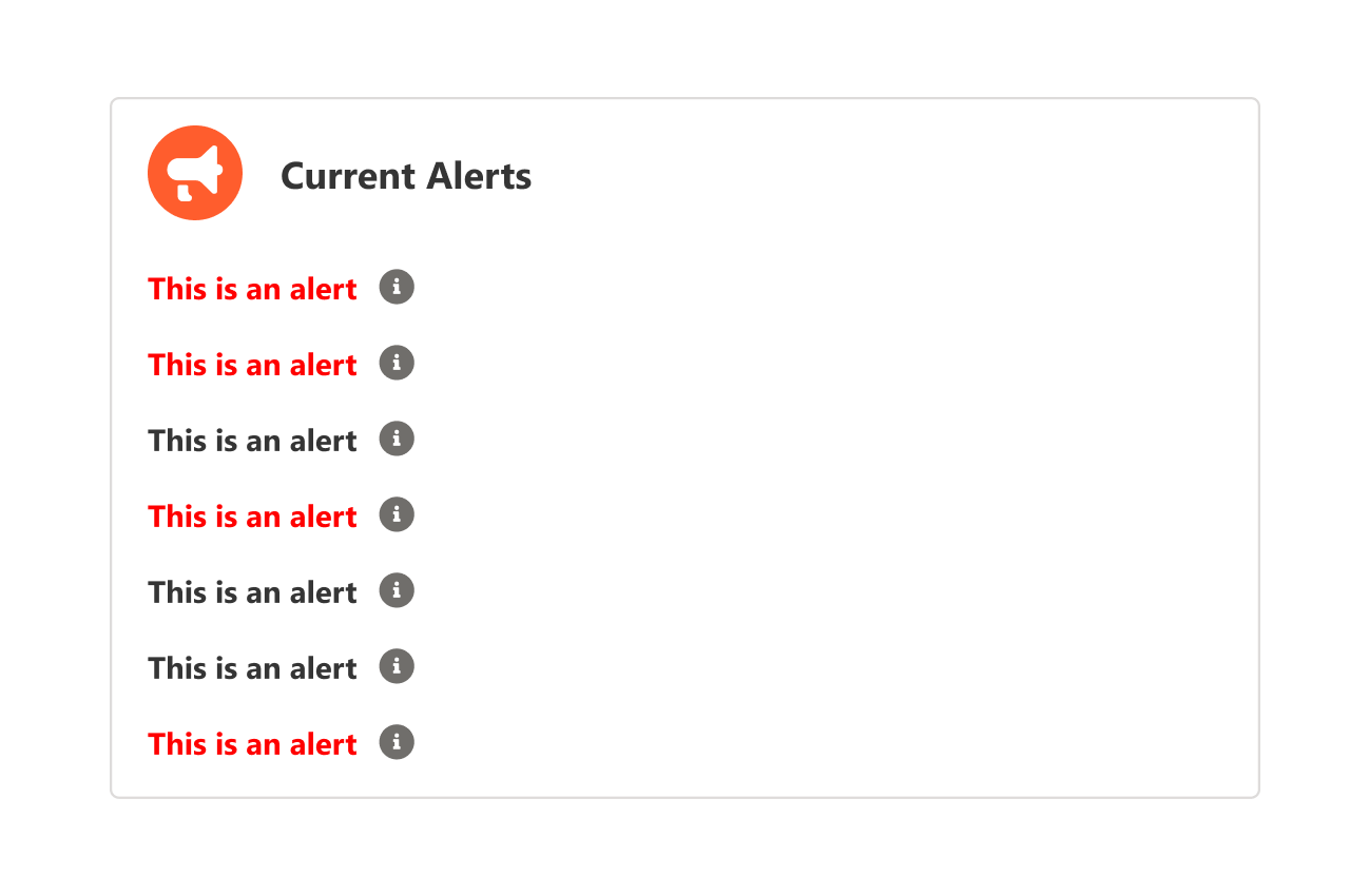 Original Current Alerts module design.